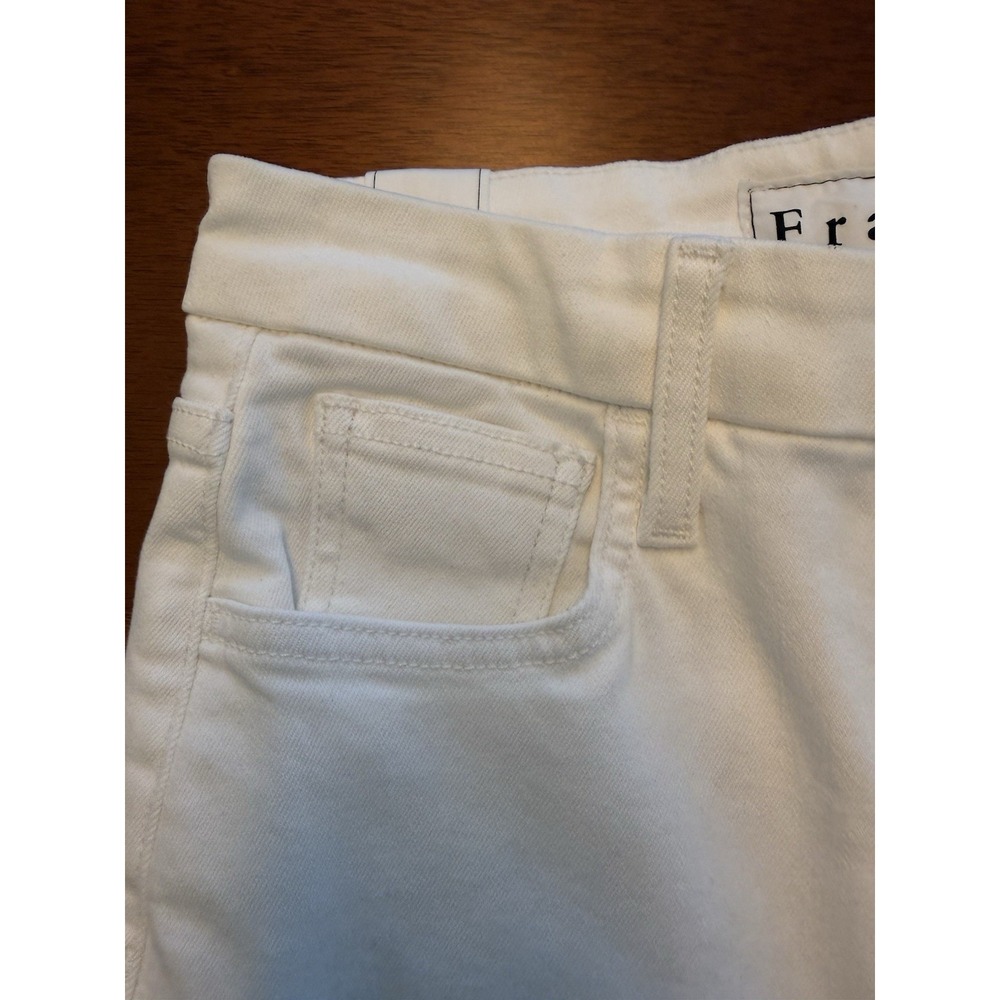 Frank And Eileen Galway Wide Leg Jeans Women's 26 White Denim Cropped Frayed Hem - Picture 10 of 16